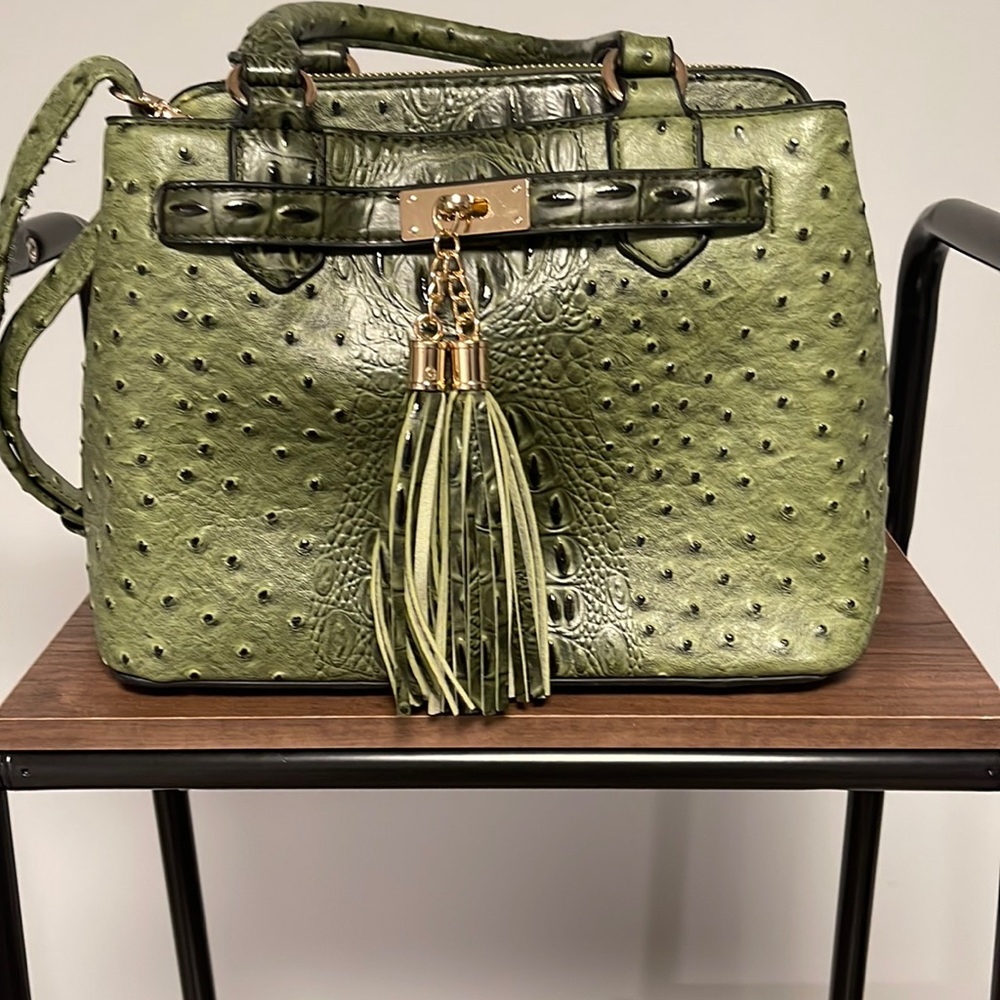 Green crocodile mini bag